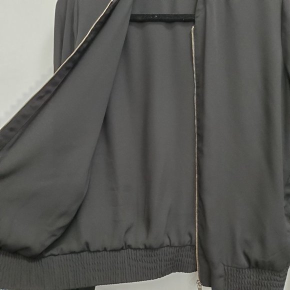 Babaton Gilroy Black Zipper Bomber Blazer Jacket Size S - Picture 7 of 12